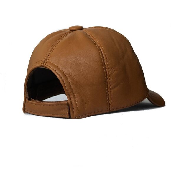 Genuine Sheepskin Leather Cap Dad Hat - Picture 5 of 6